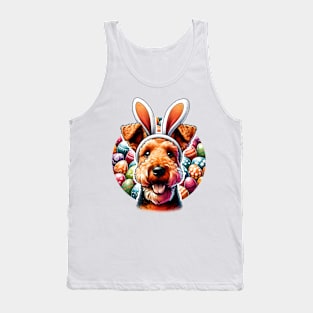 Welsh Terrier with Bunny Ears Welcomes Easter Joy Tank Top